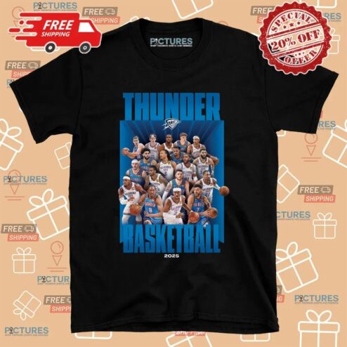 Oklahoma City Thunder Basketball 2024 2025 Roster T Shirt