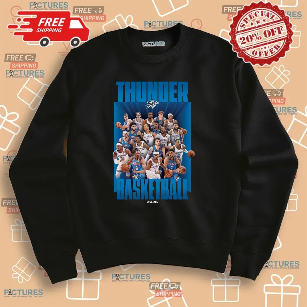 Oklahoma City Thunder Basketball 2024 2025 Roster T Shirt Oklahoma City Thunder Basketball 2024 2025 Roster T Shirt