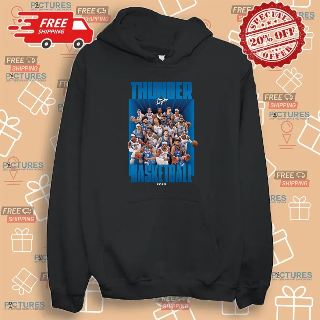 Oklahoma City Thunder Basketball 2024 2025 Roster T Shirt Oklahoma City Thunder Basketball 2024 2025 Roster T Shirt