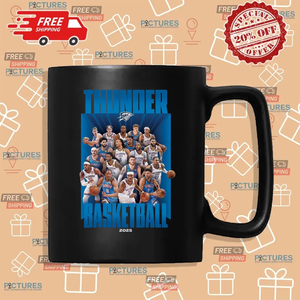 Oklahoma City Thunder Basketball 2024 2025 Roster T Shirt Oklahoma City Thunder Basketball 2024 2025 Roster T Shirt