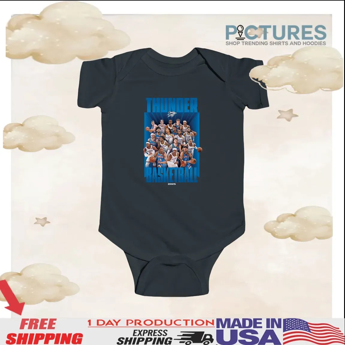 Oklahoma City Thunder Basketball 2024 2025 Roster T Shirt Oklahoma City Thunder Basketball 2024 2025 Roster T Shirt