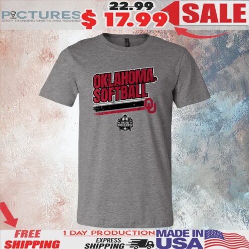 Oklahoma Softball 2025 Women's College World Series NCAA Stripe T Shirt