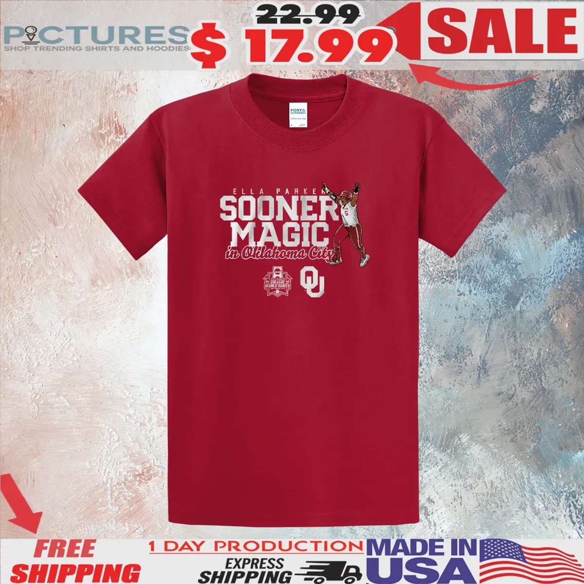 Oklahoma Softball Ella Parker Sooner Magic in Oklahoma City T Shirt Oklahoma Softball Ella Parker Sooner Magic in Oklahoma City T Shirt