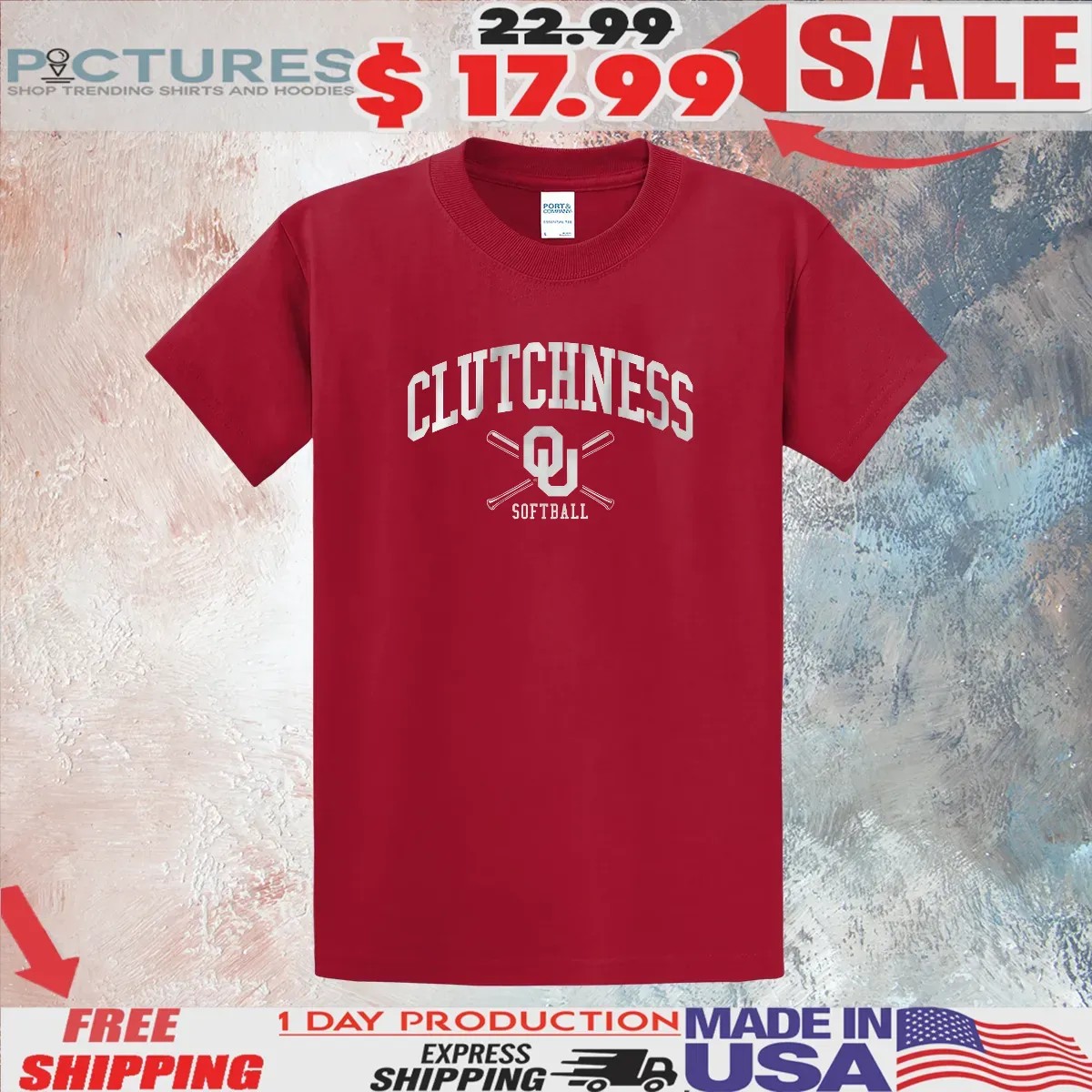 Oklahoma Sooners Softball CLUTCHNESS T Shirt
