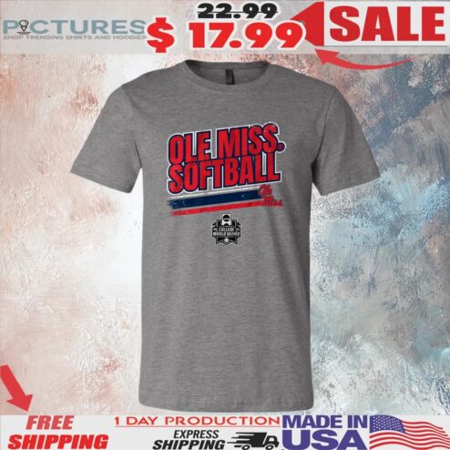 Ole Miss Rebels softball NCAA 2025 Women's College World Series Stripe T Shirt