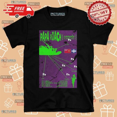 Papa Roach Canada Summer Tour 2025 Poster T Shirt