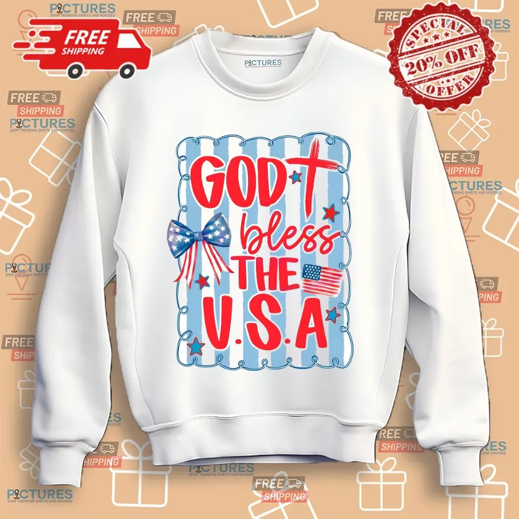 Patriotic Coquette American God Bless The Usa 4th Of July T Shirt