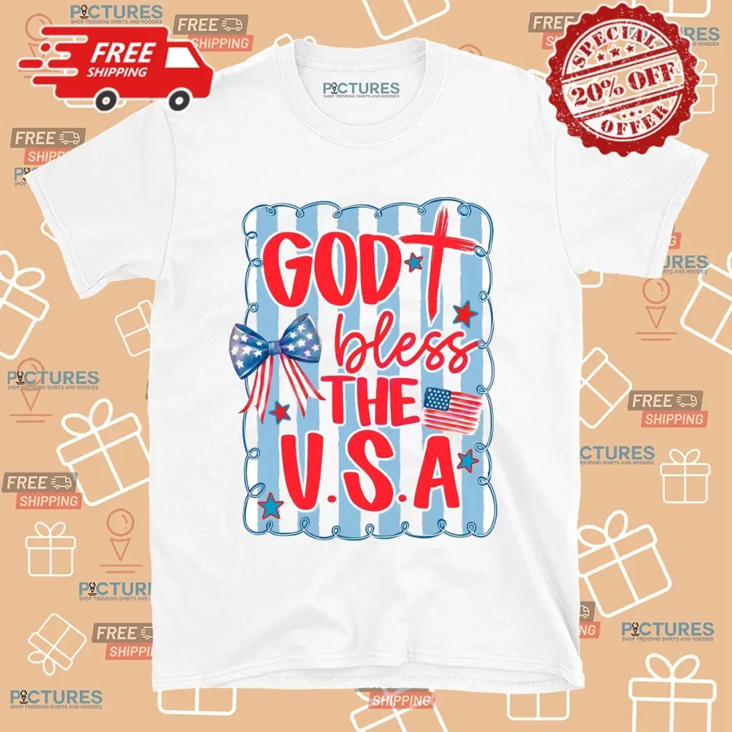 Patriotic Coquette American God Bless The Usa 4th Of July T Shirt