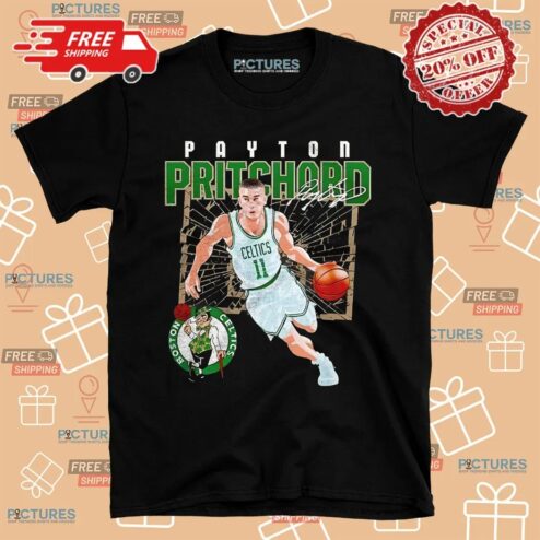Payton Pritchard Boston Celtics Basketball Player Shattered Signature T Shirt