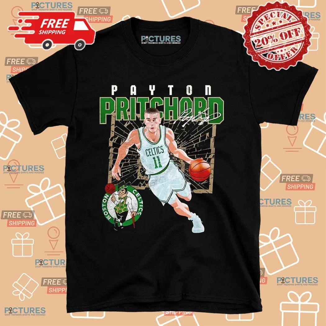 Payton Pritchard Boston Celtics Basketball Player Shattered Signature T Shirt
