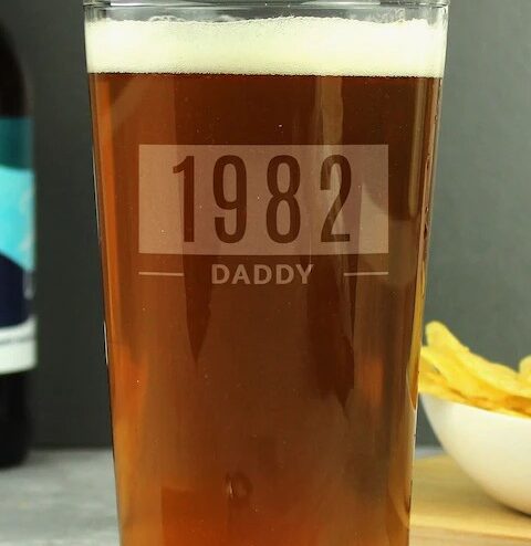 Personalised Birth Year Father's Day Pint Glass