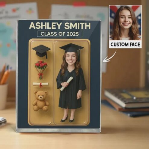 Personalized Name Graduation Day 3D Action Figure Plaque Block