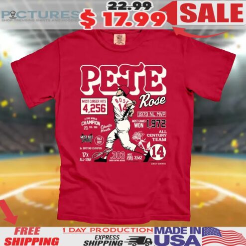 Pete Rose Career Stats 1973 NL MVP Shirt