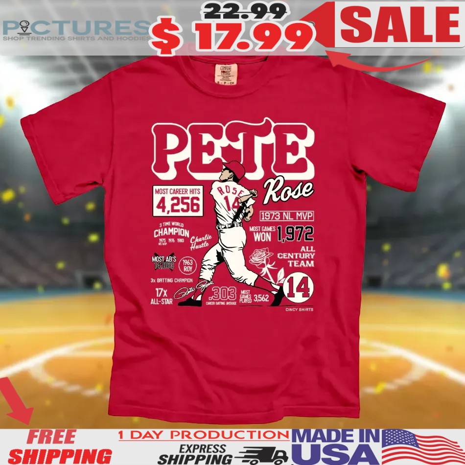 Pete Rose Career Stats 1973 NL MVP Shirt