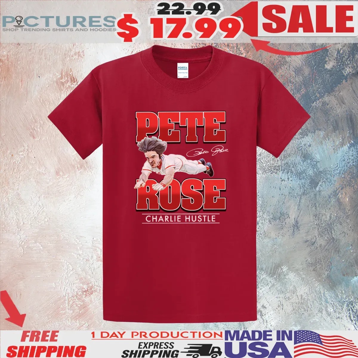 Pete Rose Charlie Hustle Hall Of Heroes T Shirt Pete Rose Charlie Hustle Hall Of Heroes T Shirt