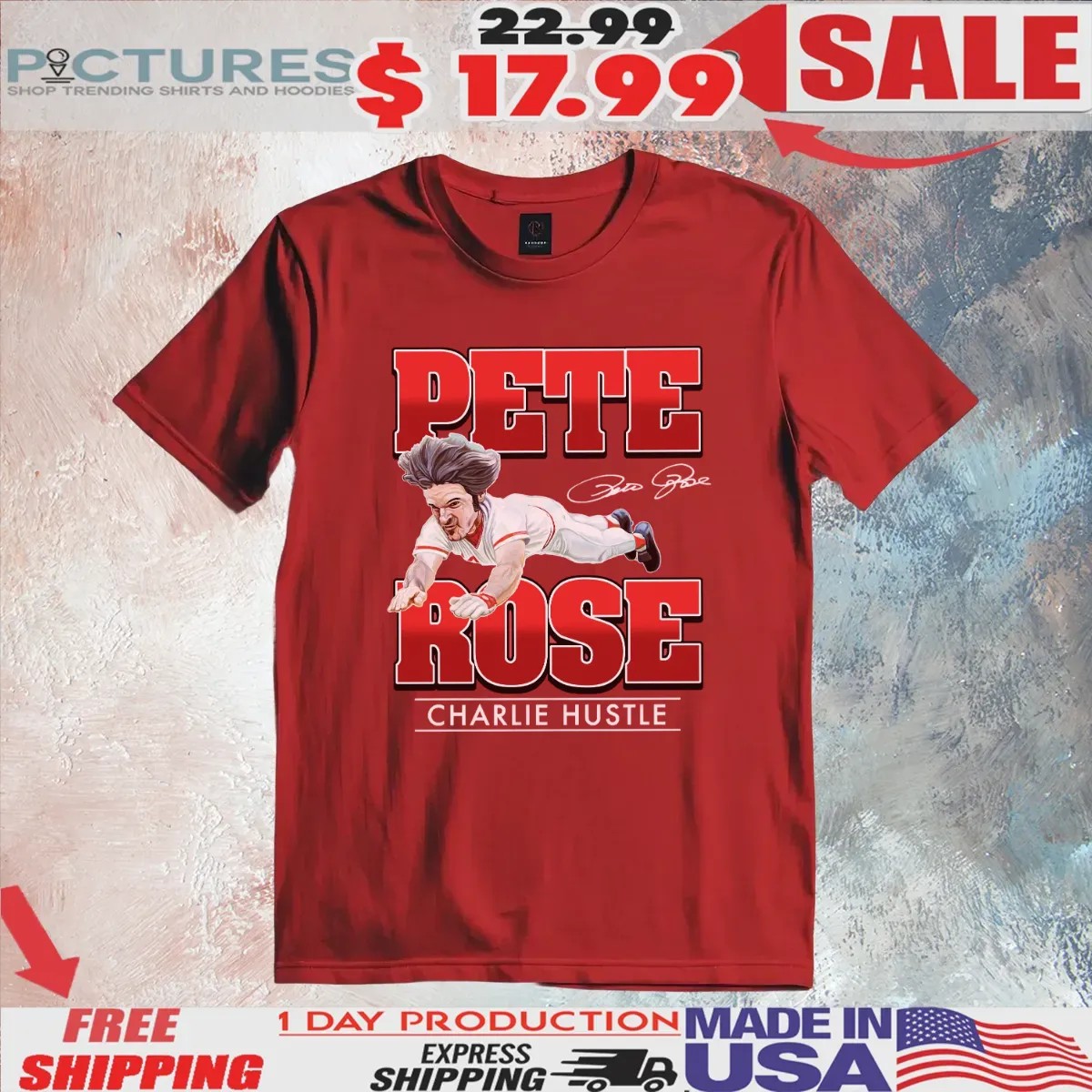 Pete Rose Charlie Hustle Hall Of Heroes T Shirt Pete Rose Charlie Hustle Hall Of Heroes T Shirt