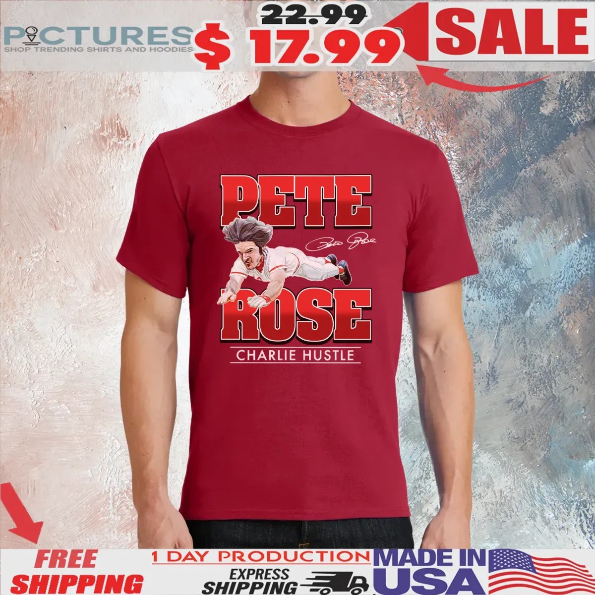 Pete Rose Charlie Hustle Hall Of Heroes T Shirt Pete Rose Charlie Hustle Hall Of Heroes T Shirt