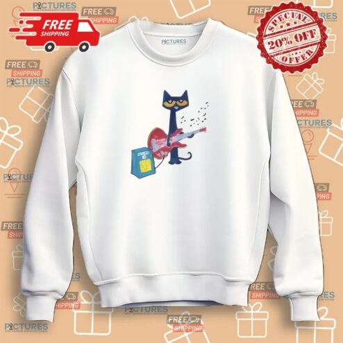 Pete The Cat Playing Guitar Graphic T Shirt