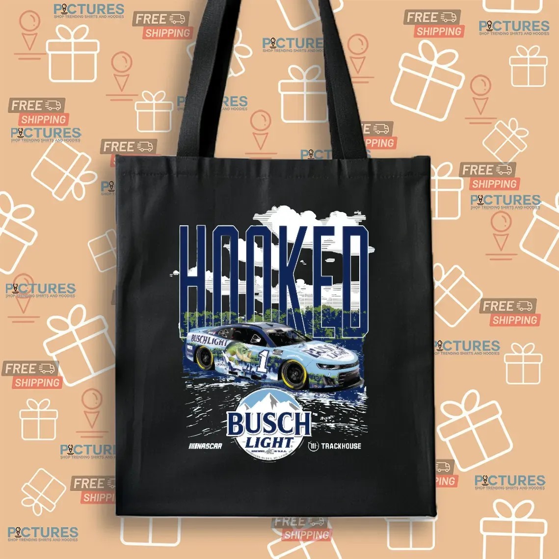 Ross Chastain No. 1 Busch Light 2025 Fishing HOOKED T Shirt