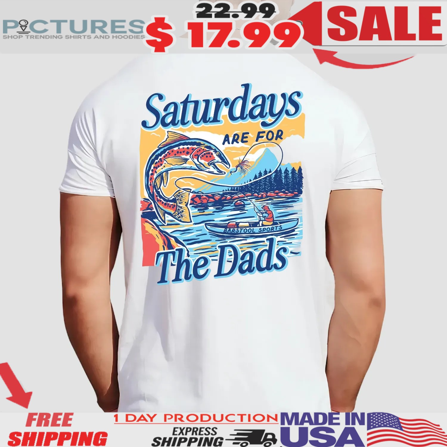 Saturdays Are For The Dads Fishing Father's Day Shirt