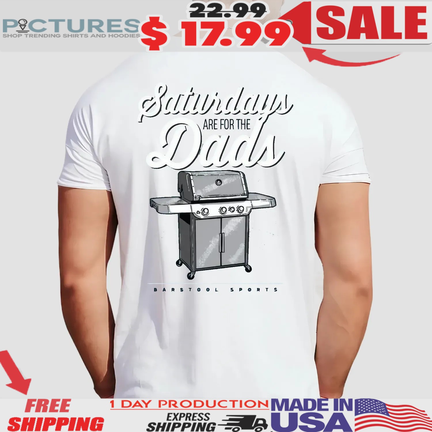Saturdays Are For The Dads Grill Graphic Father's Day Shirt