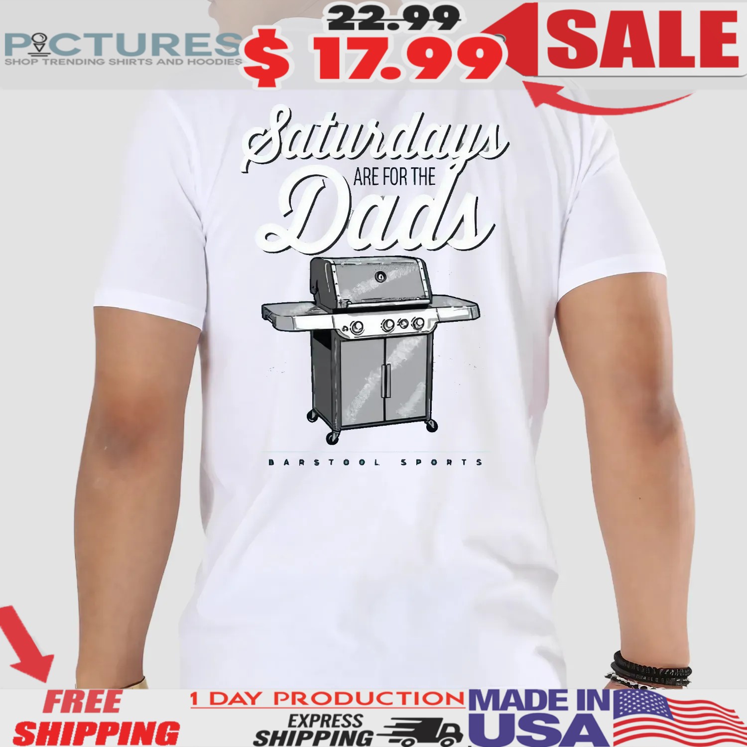 Saturdays Are For The Dads Grill Graphic Father's Day Shirt