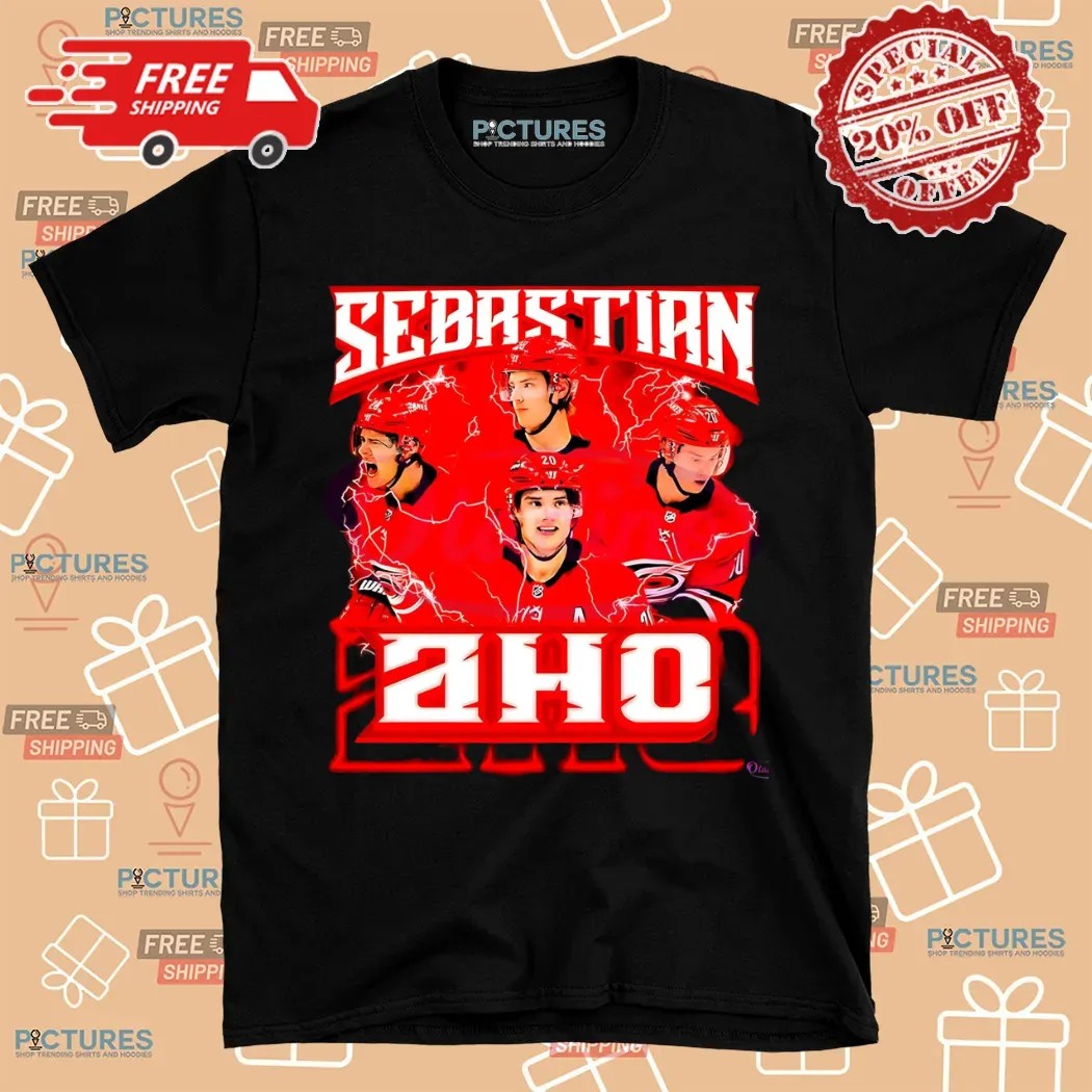 Sebastian Aho Carolina Hurricanes Ice Hockey American Vintage Bootleg T Shirt