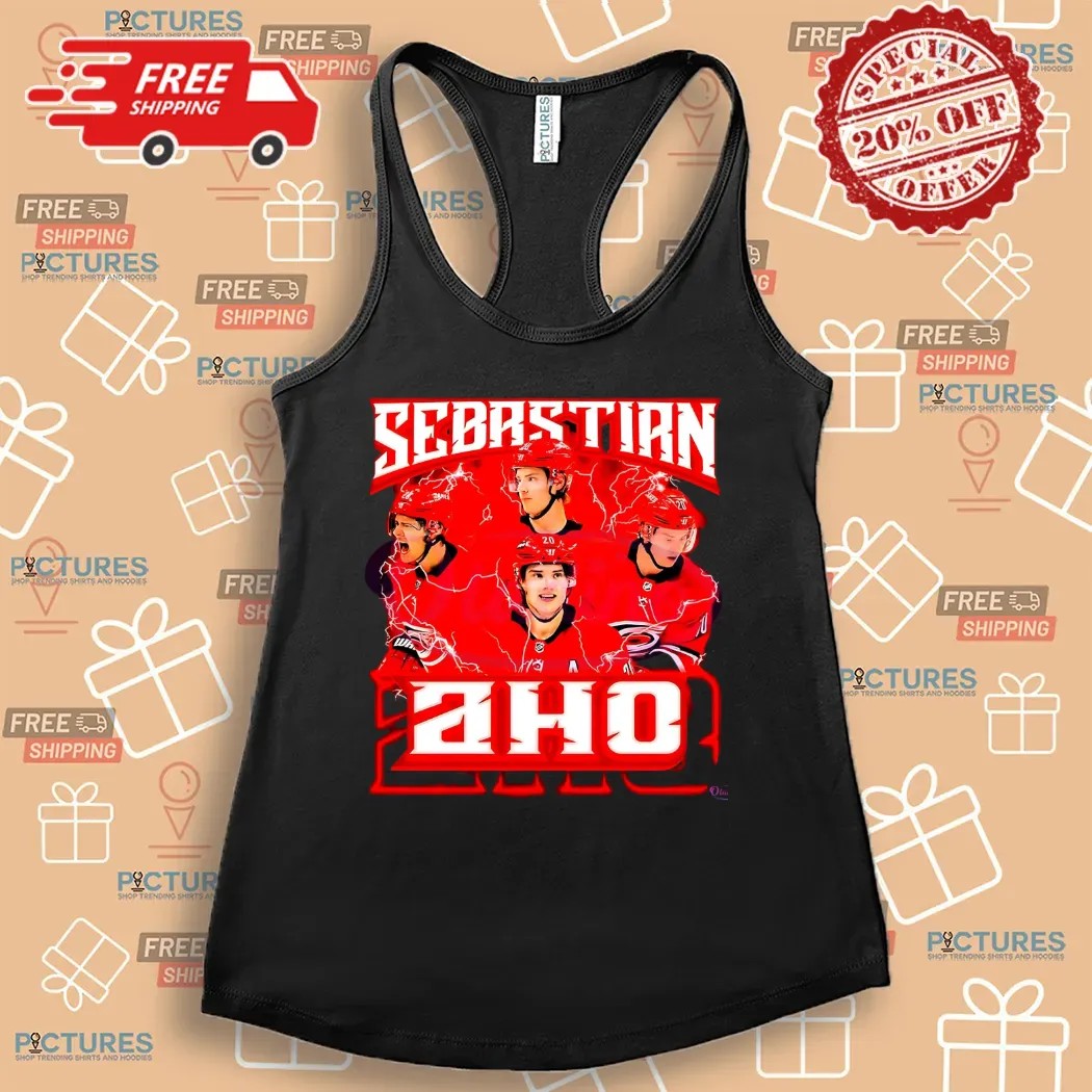 Sebastian Aho Carolina Hurricanes Ice Hockey American Vintage Bootleg T Shirt