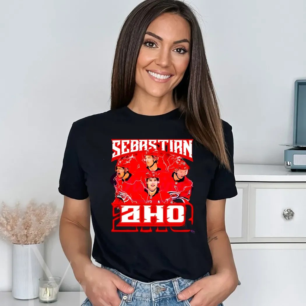 Sebastian Aho Carolina Hurricanes Ice Hockey American Vintage Bootleg T Shirt