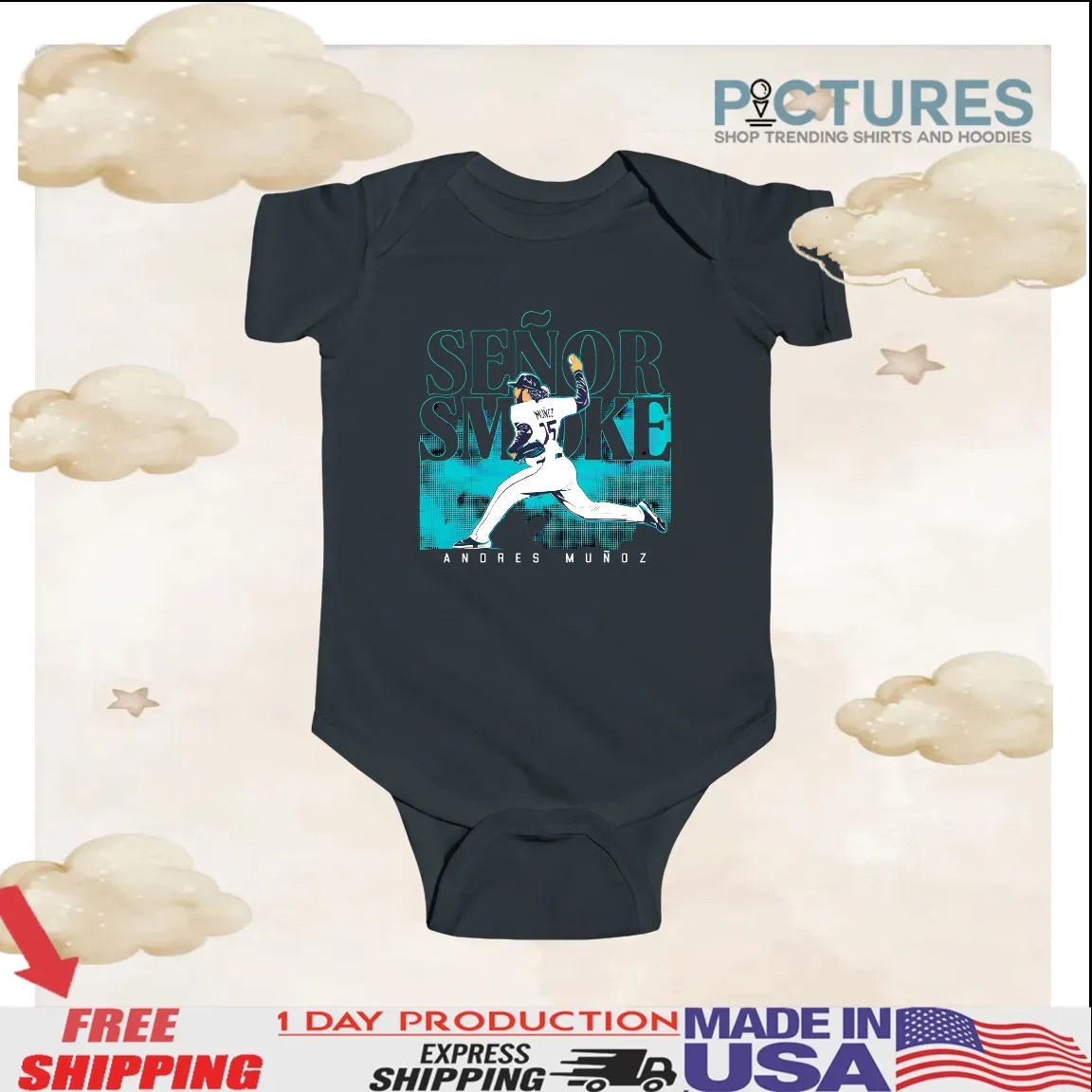 Senor Smoke Andres Munoz Seattle Mariners Baseball Graphic T Shirt