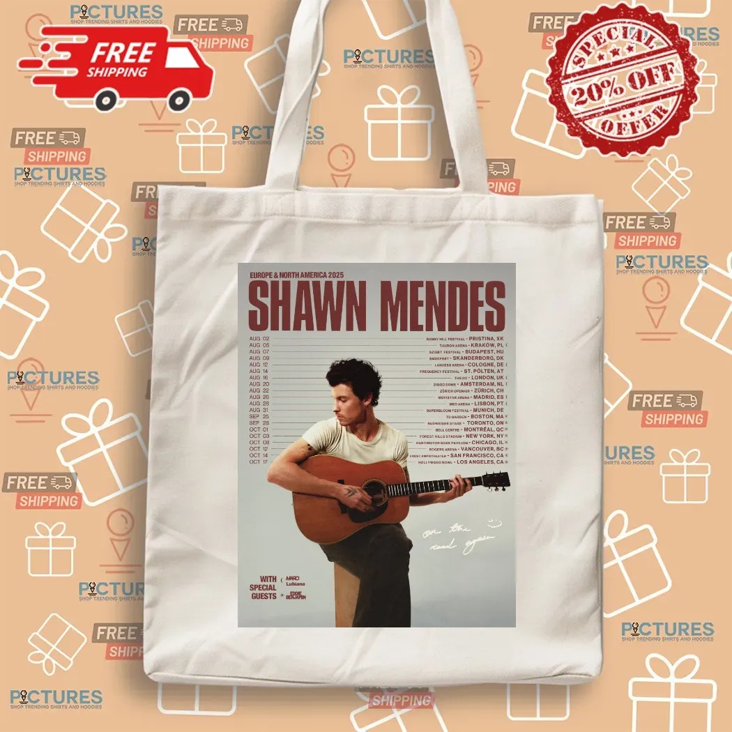 Shawn Mendes 2025 European And North American Tour Dates T Shirt