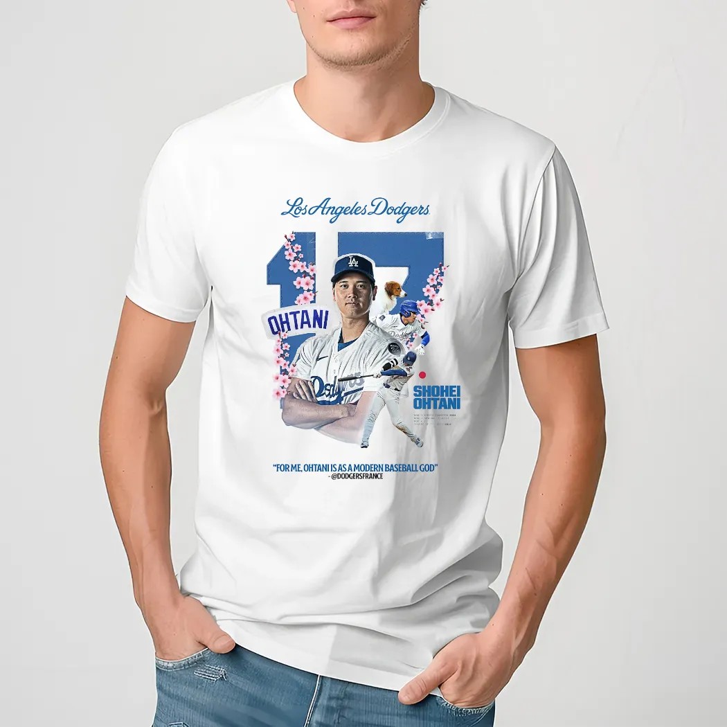 Shohei Ohtani Los Angeles Dodgers For Me Ohtani Is As A Modern Baseball God Japanese Cherry Blossoms Shirt