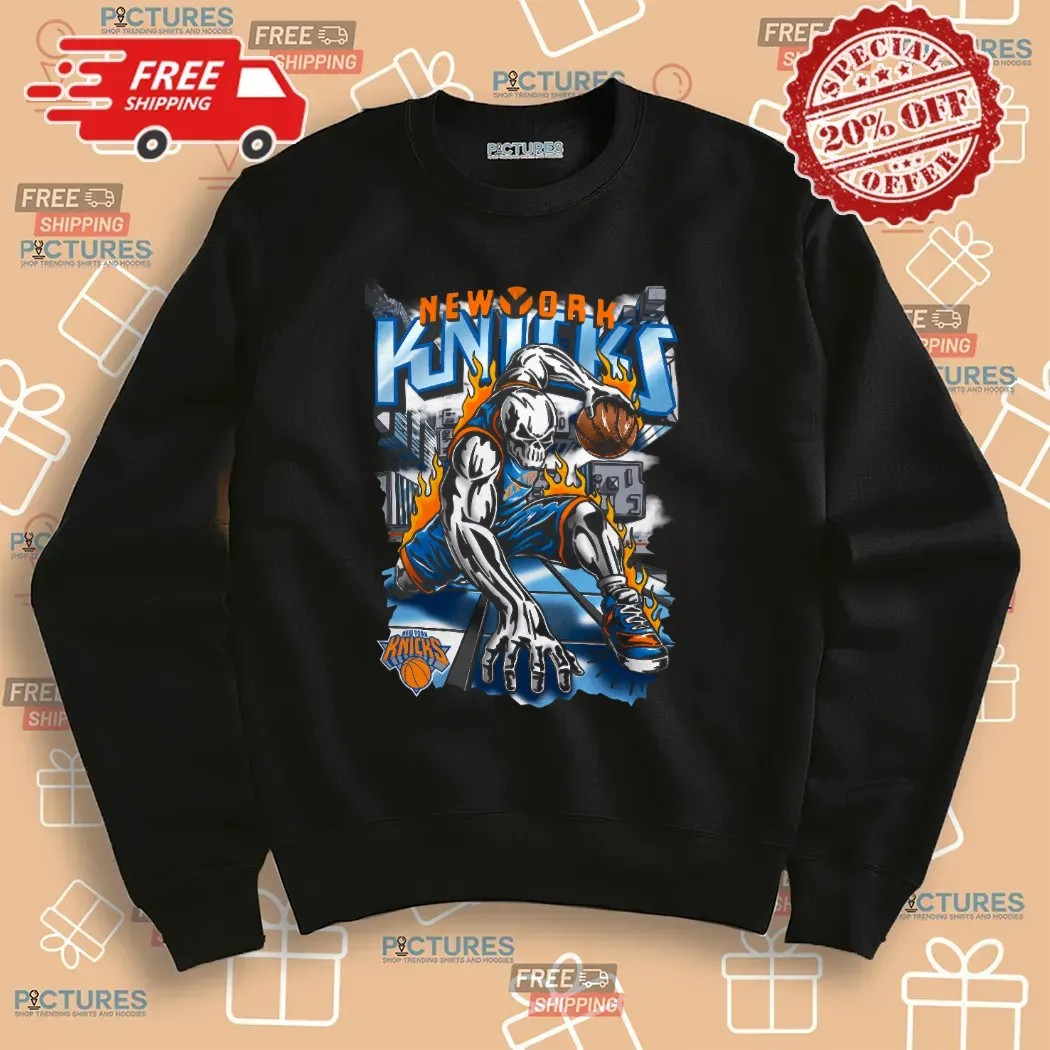 Skeleton Knicks Sky New York Knicks NBA Playoffs 2025 T Shirt