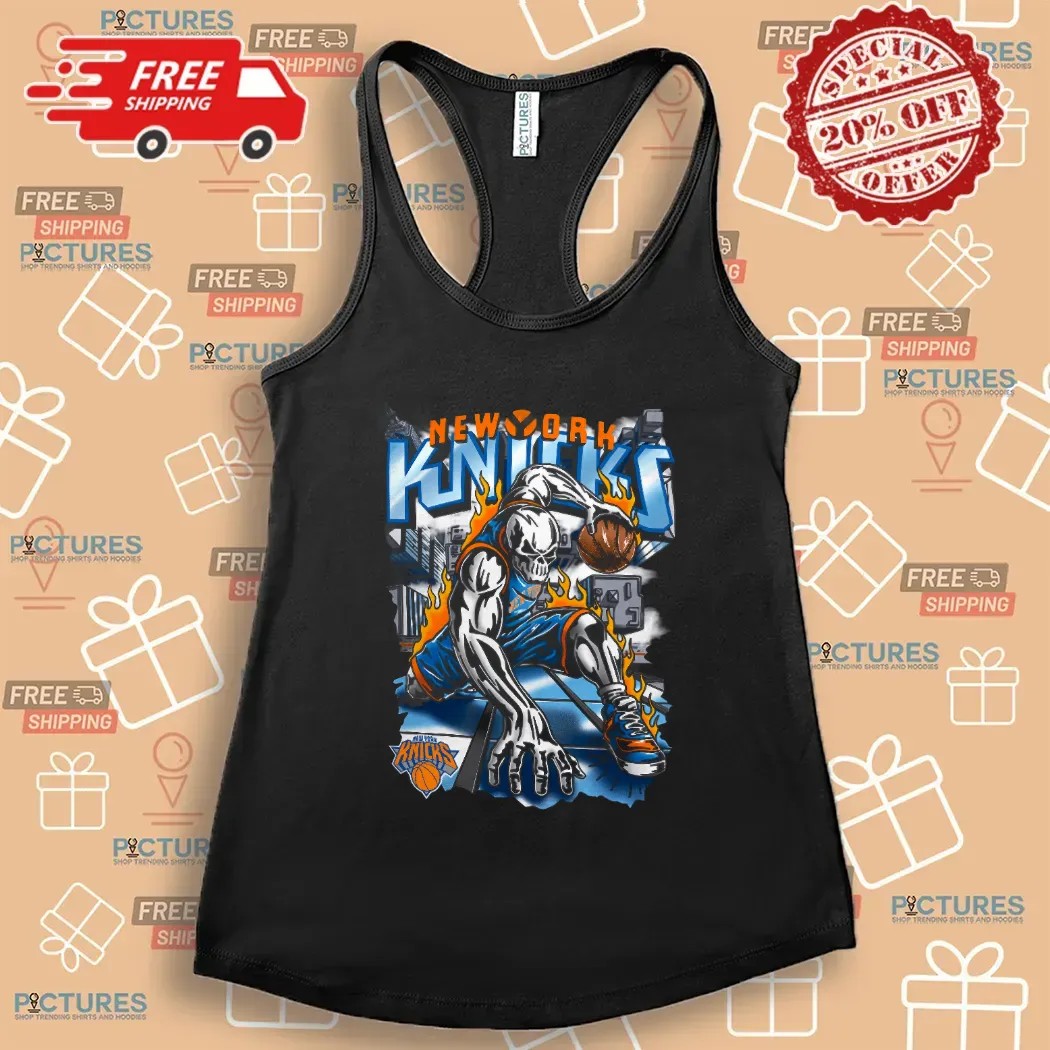 Skeleton Knicks Sky New York Knicks NBA Playoffs 2025 T Shirt