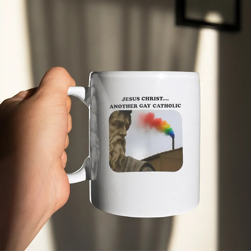 Smoke for the Conclave Jesus Christ Another Gay Catholic Rainbow Vatican Chimney Gag Shirt