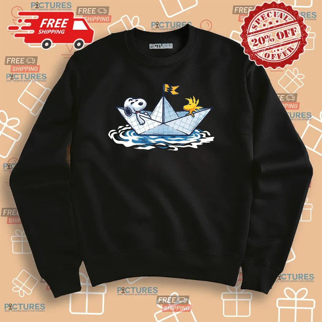 Snoopy and WoodStock Paper Boat Journey Shirt 2 Snoopy and WoodStock Paper Boat Journey Shirt 2 Picturestees Customized Gifts