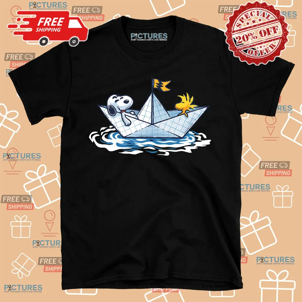 Snoopy and WoodStock Paper Boat Journey Shirt Snoopy and WoodStock Paper Boat Journey Shirt 1 Picturestees Customized Gifts