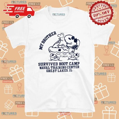 Snoopy And Woodstock My Brother Survived Boot Camp Naval Training Center Great Lake Il T Shirt