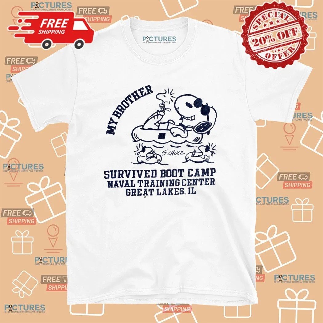 Snoopy And Woodstock My Brother Survived Boot Camp Naval Training Center Great Lake Il T Shirt