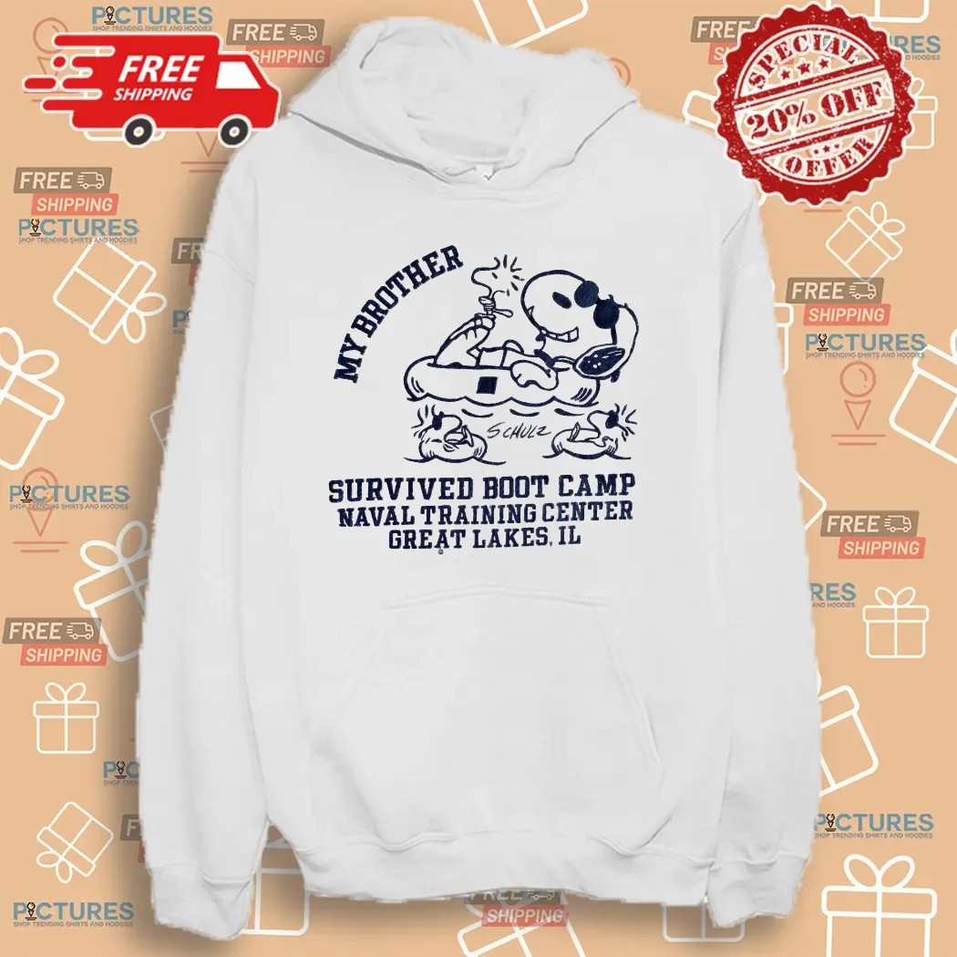 Snoopy And Woodstock My Brother Survived Boot Camp Naval Training Center Great Lake Il T Shirt