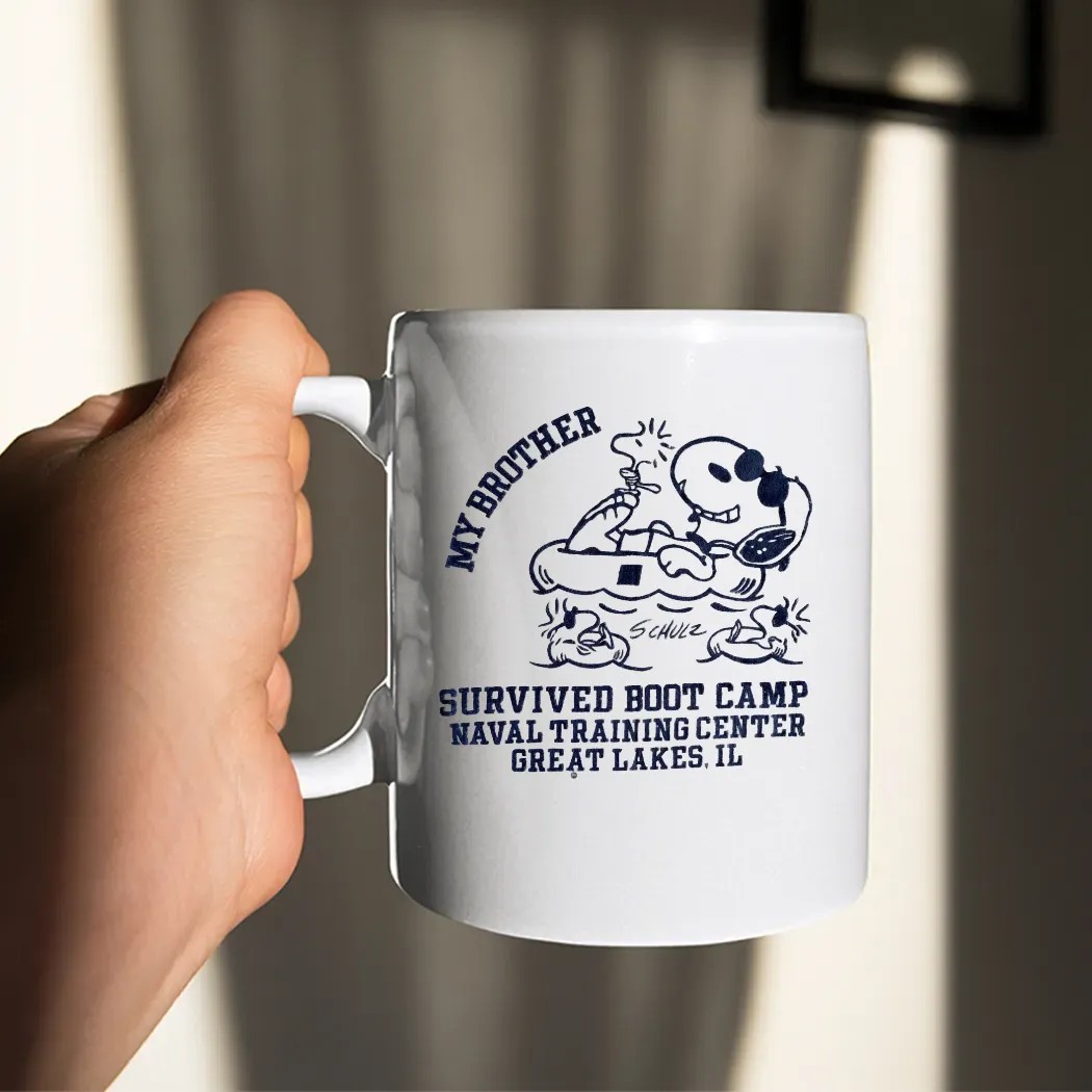 Snoopy And Woodstock My Brother Survived Boot Camp Naval Training Center Great Lake Il T Shirt