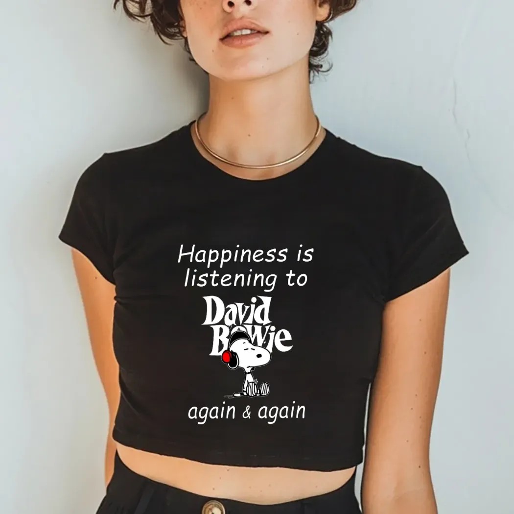 Snoopy Happiness Is Listening To David Bowie Again And Again T Shirt