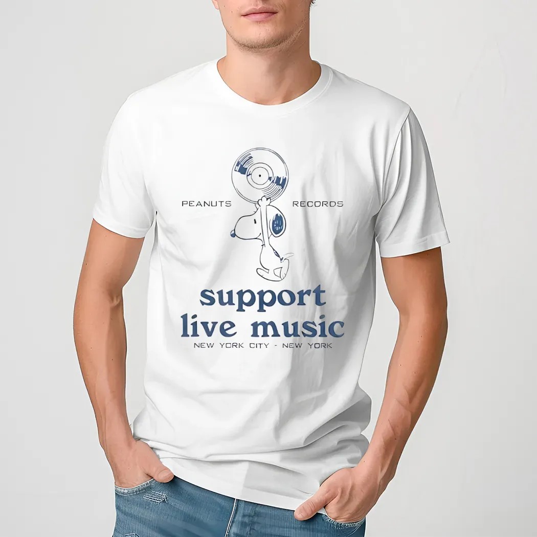 Snoopy Peanuts Records Support Live Music New York City Shirt