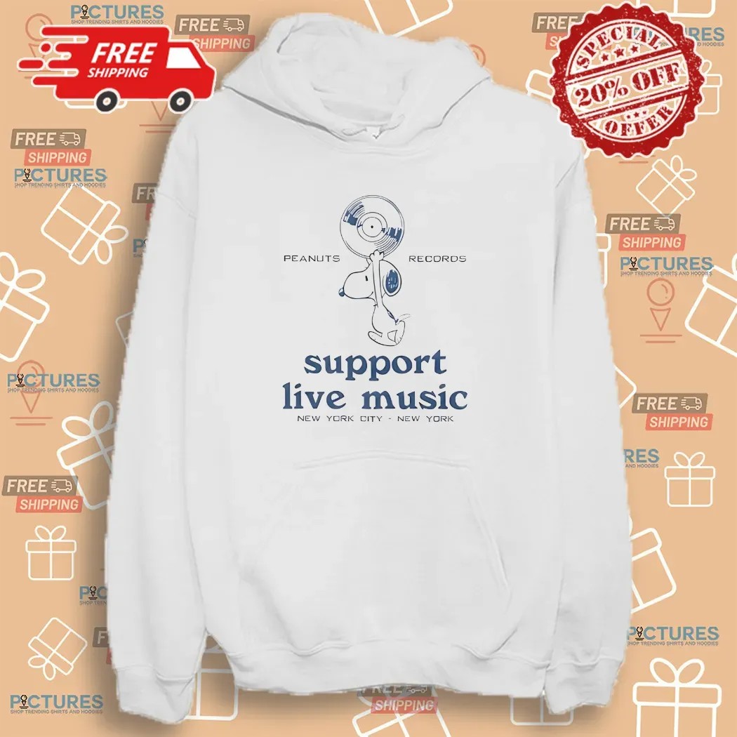 Snoopy Peanuts Records Support Live Music New York City Shirt