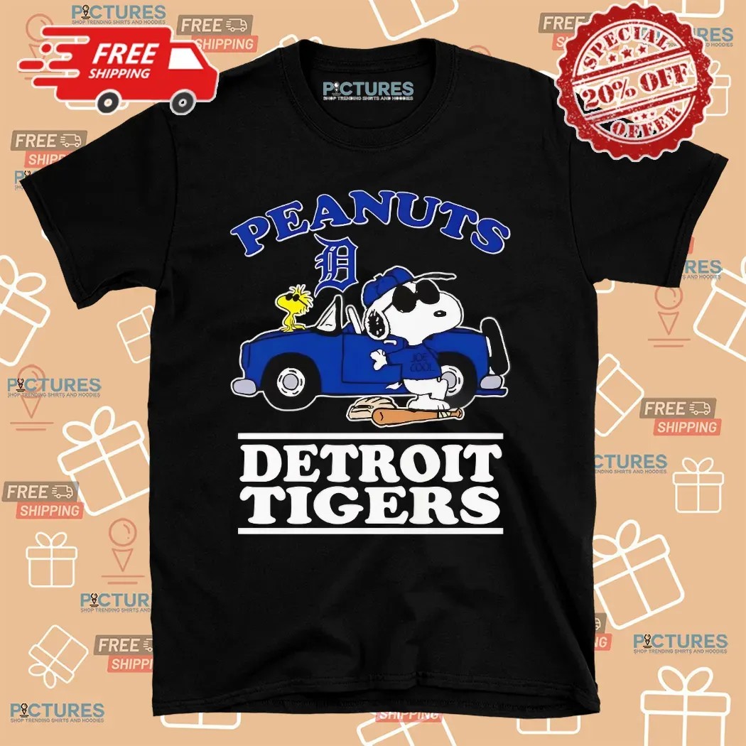 Snoopy and Woodstock Peanuts Detroit Tigers Car Shirt