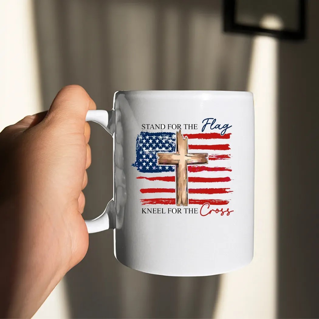 Stand For The Flag Kneel For The Cross American Flag Cross Christian Freedom 4th Of July T Shirt