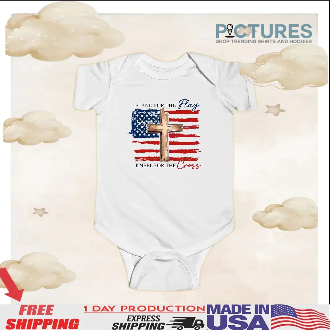 Stand For The Flag Kneel For The Cross American Flag Cross Christian Freedom 4th Of July T Shirt