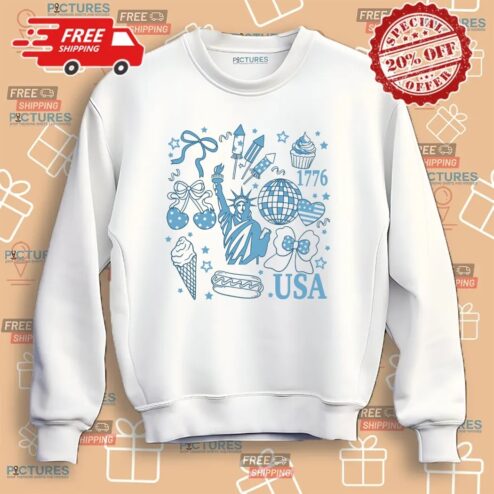 Statue Of Liberty America Coquette Preppy 4th Of July T Shirt