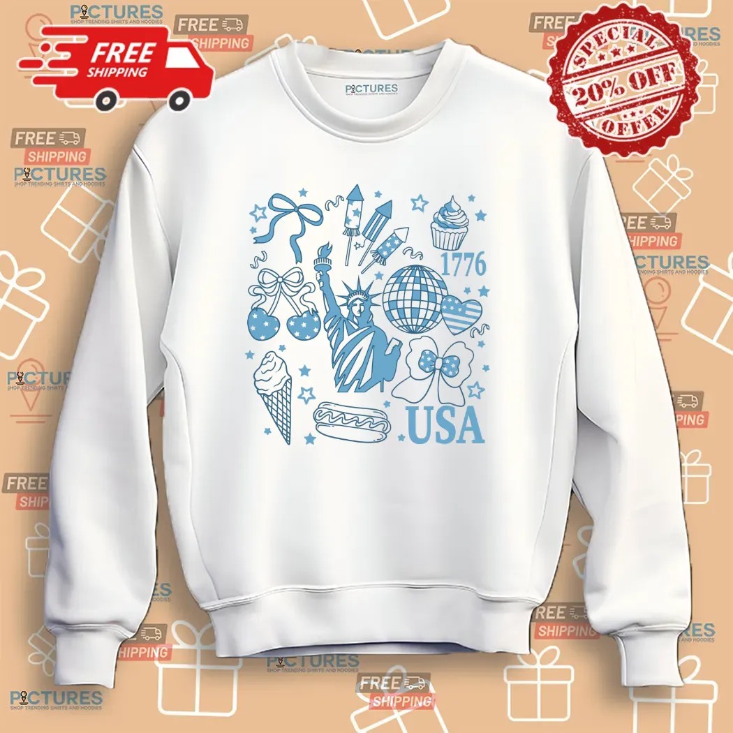 Statue Of Liberty America Coquette Preppy 4th Of July T Shirt