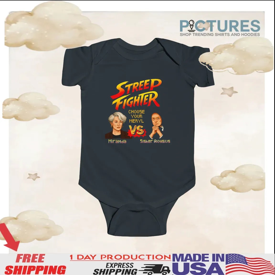 Streep Fighter Choose Your Meryl Miranda Vs Sister Aloysius T Shirt